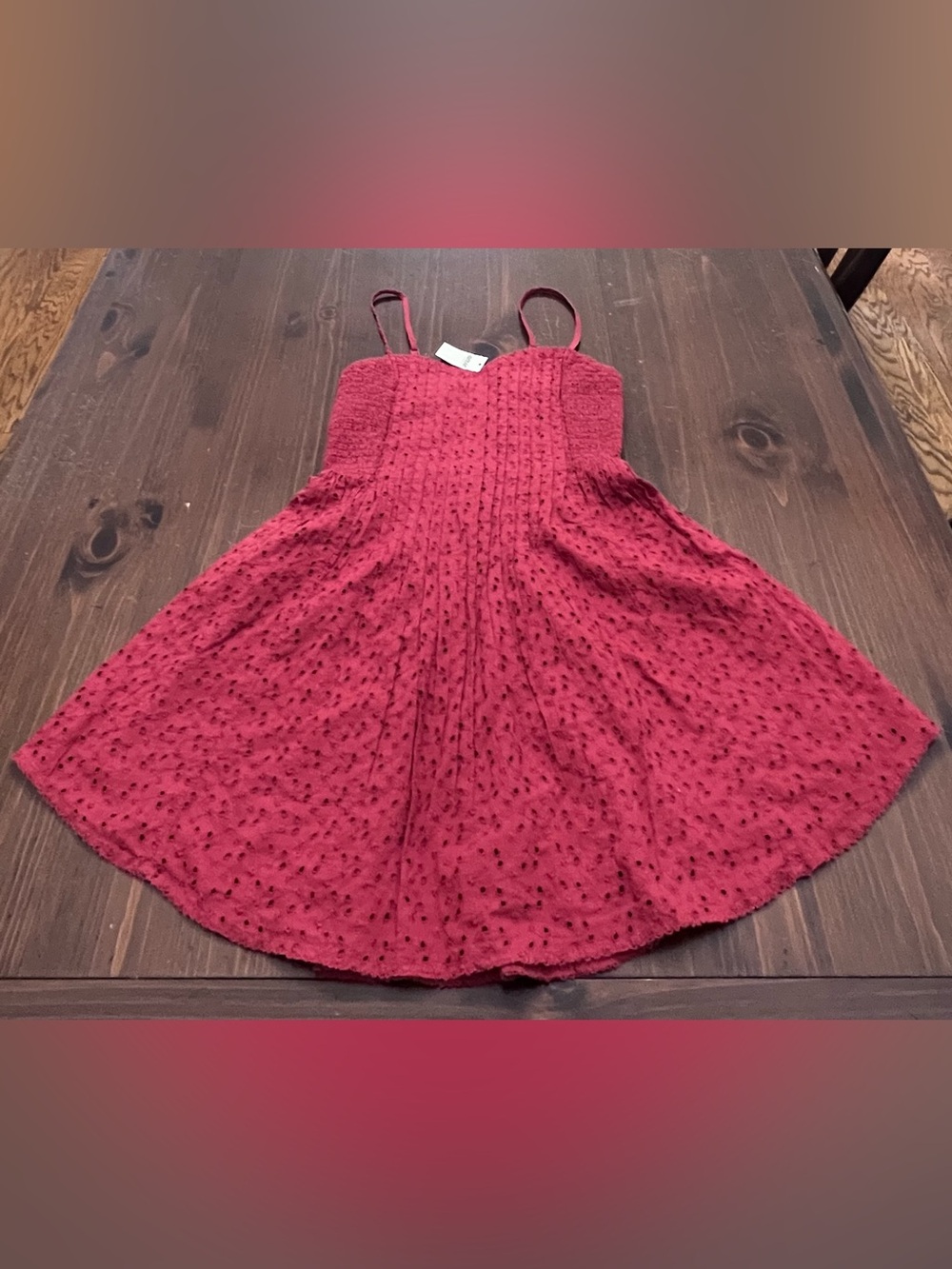 NWT Aerie Ruched Eyelet Mini Dress Size XS